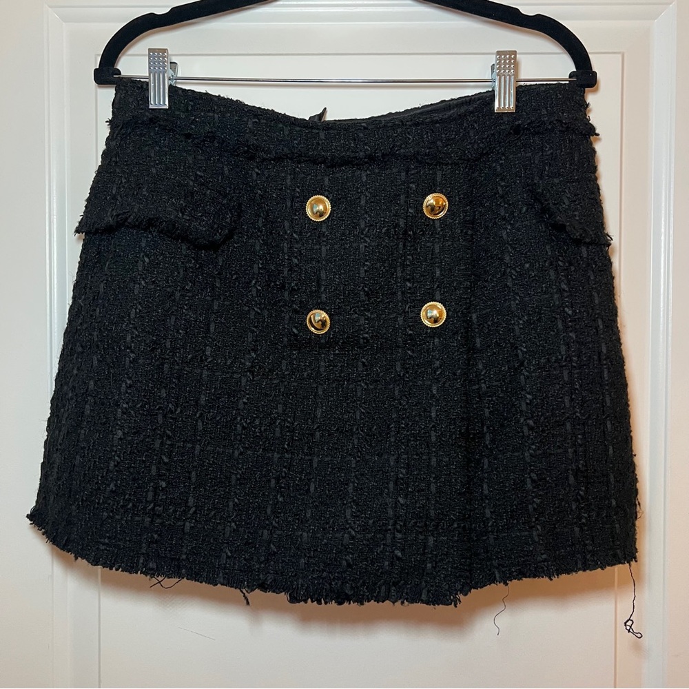 House of Harlow Black Tweed Skort Size M